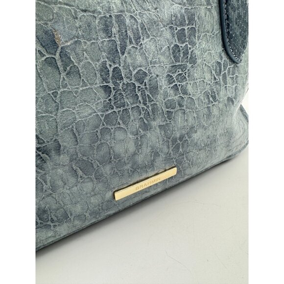 BRAHMIN Micaela Zostera leather small satchel crossbody -Bellbottom blue - Picture 8 of 15